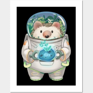 Solarpunk Astronaut Hedgehog Posters and Art